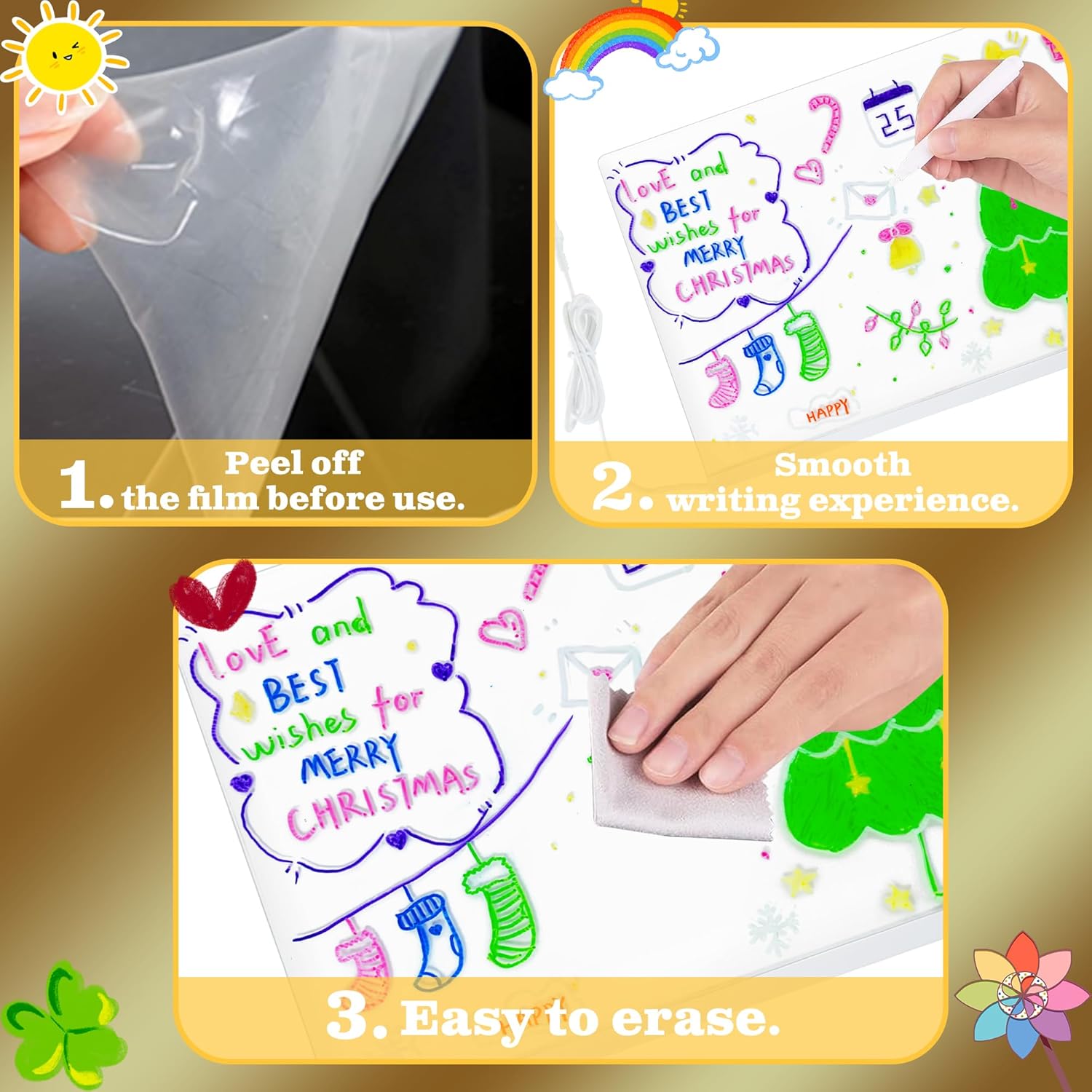 🎅The perfect gift for this Christmas🎁Creative Rewritable Acrylic LED Message Board 🎨 (set come with 7 Pens) by mysite