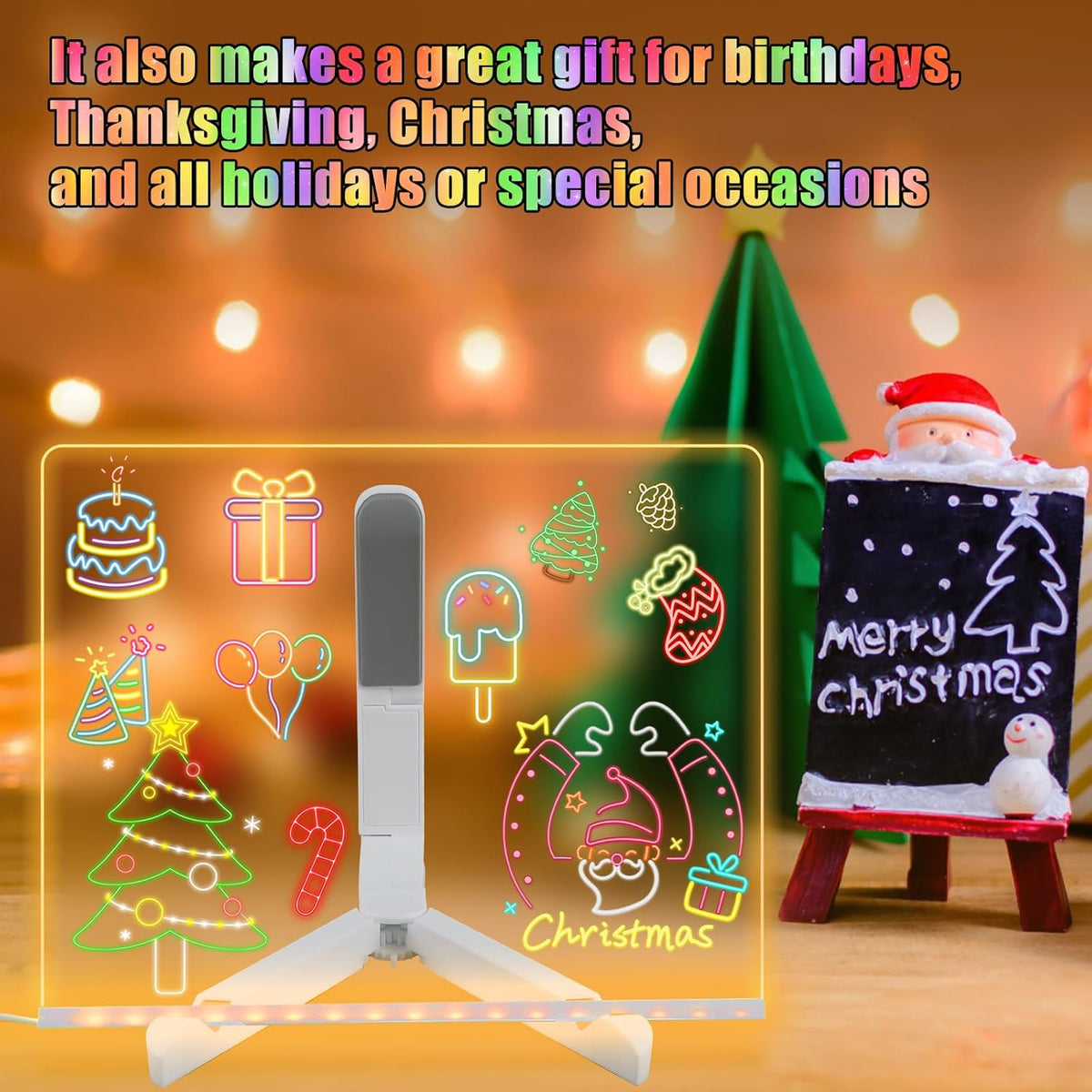 🎅The perfect gift for this Christmas🎁Creative Rewritable Acrylic LED Message Board 🎨 (set come with 7 Pens) by mysite