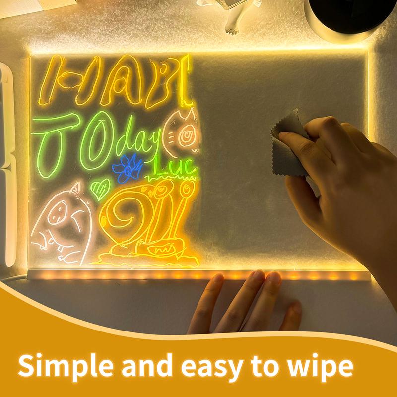 🎅The perfect gift for this Christmas🎁Creative Rewritable Acrylic LED Message Board 🎨 (set come with 7 Pens) by mysite