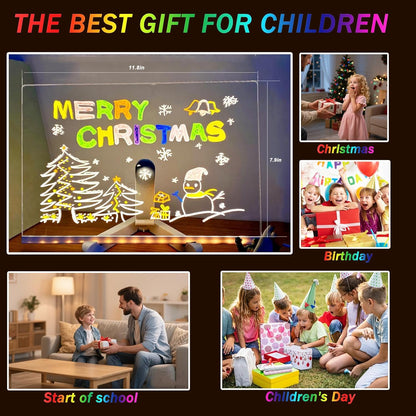 🎅The perfect gift for this Christmas🎁Creative Rewritable Acrylic LED Message Board 🎨 (set come with 7 Pens) by mysite
