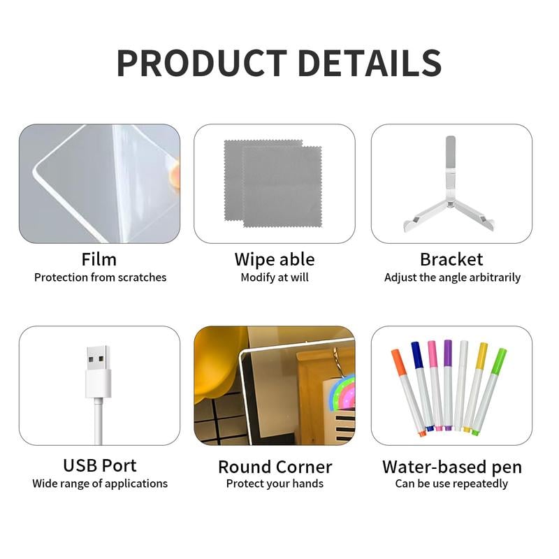 🎅The perfect gift for this Christmas🎁Creative Rewritable Acrylic LED Message Board 🎨 (set come with 7 Pens) by mysite